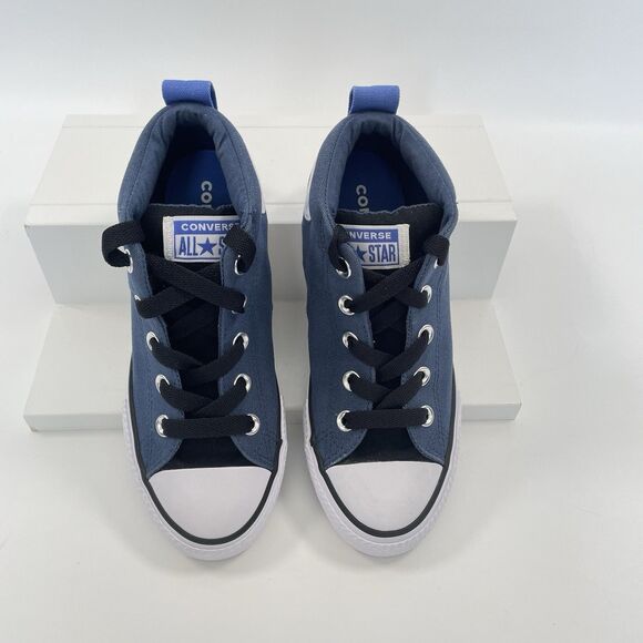 Converse Chuck Taylor Street Mid Unisex Big Kids Shoes Sneakers Blue Size 2 New - Picture 6 of 10